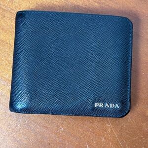 Prada Black Saffiano Leather Men's  Wallet